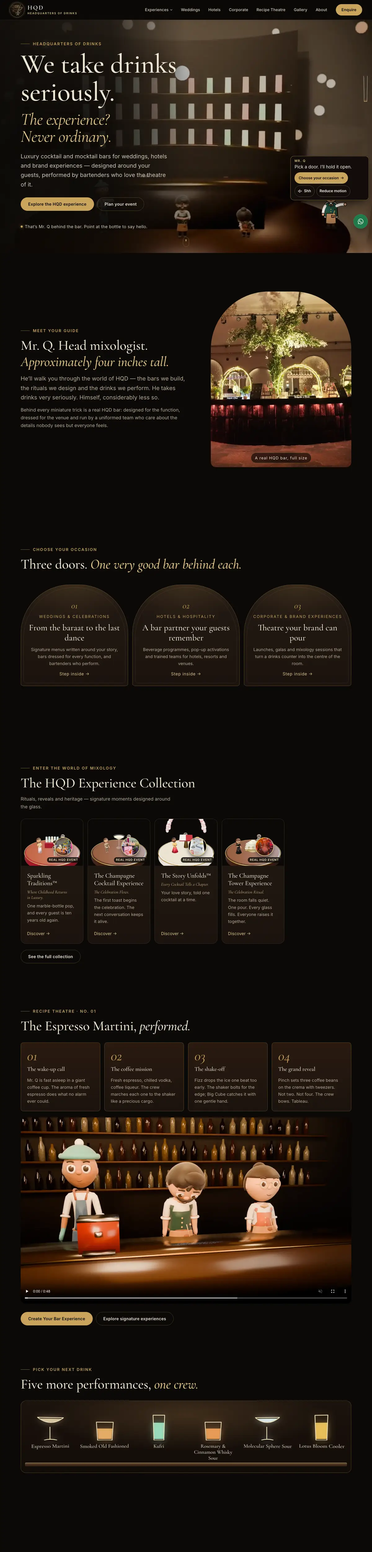 Full homepage of HQD